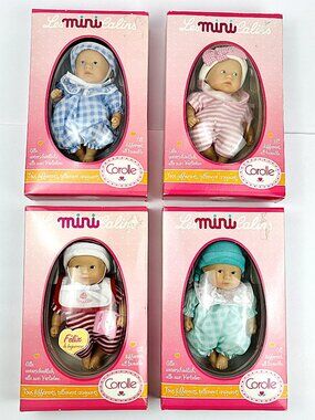 Vintage 1998 Corolle Mini Calins 8” Dolls Lot of 4 NEW Factory Sealed - Felix